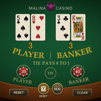 Malina Casino - Baccarat Table Game - Play Online
